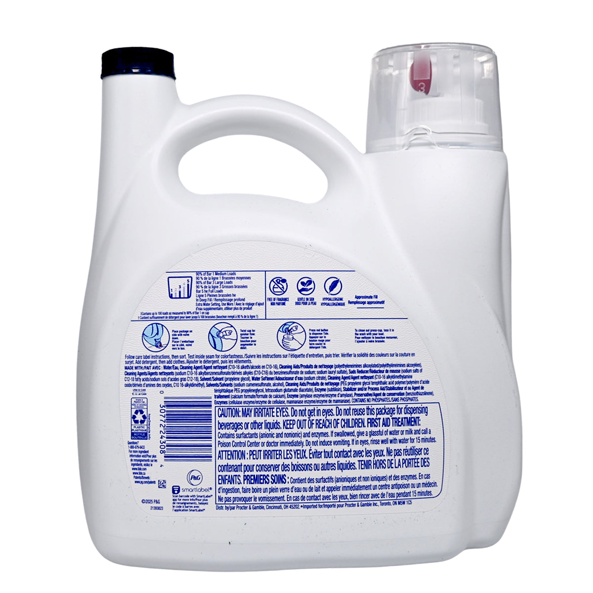Tide 汰漬-低敏溫和配方超濃縮冷水洗衣液 敏感肌專用 3.63L（100次) (平行進口) (43084)