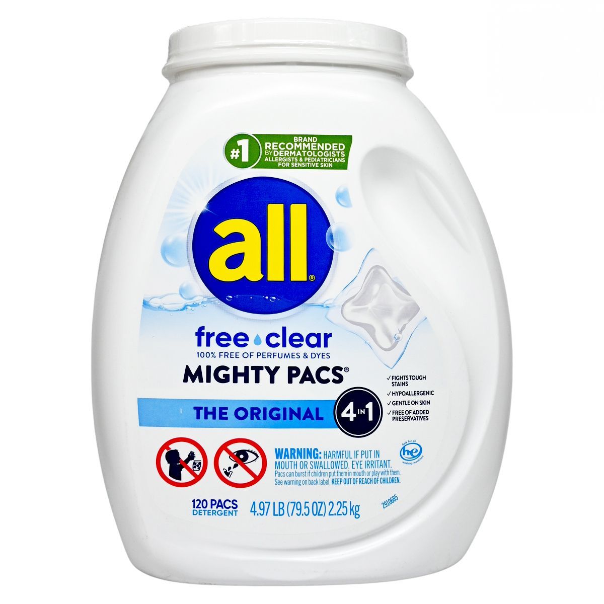 all free clear MIGHTY PACS 無香無色素洗衣凝珠 (120粒) Laundry Capsule & Ball Laundry Balls 圖1