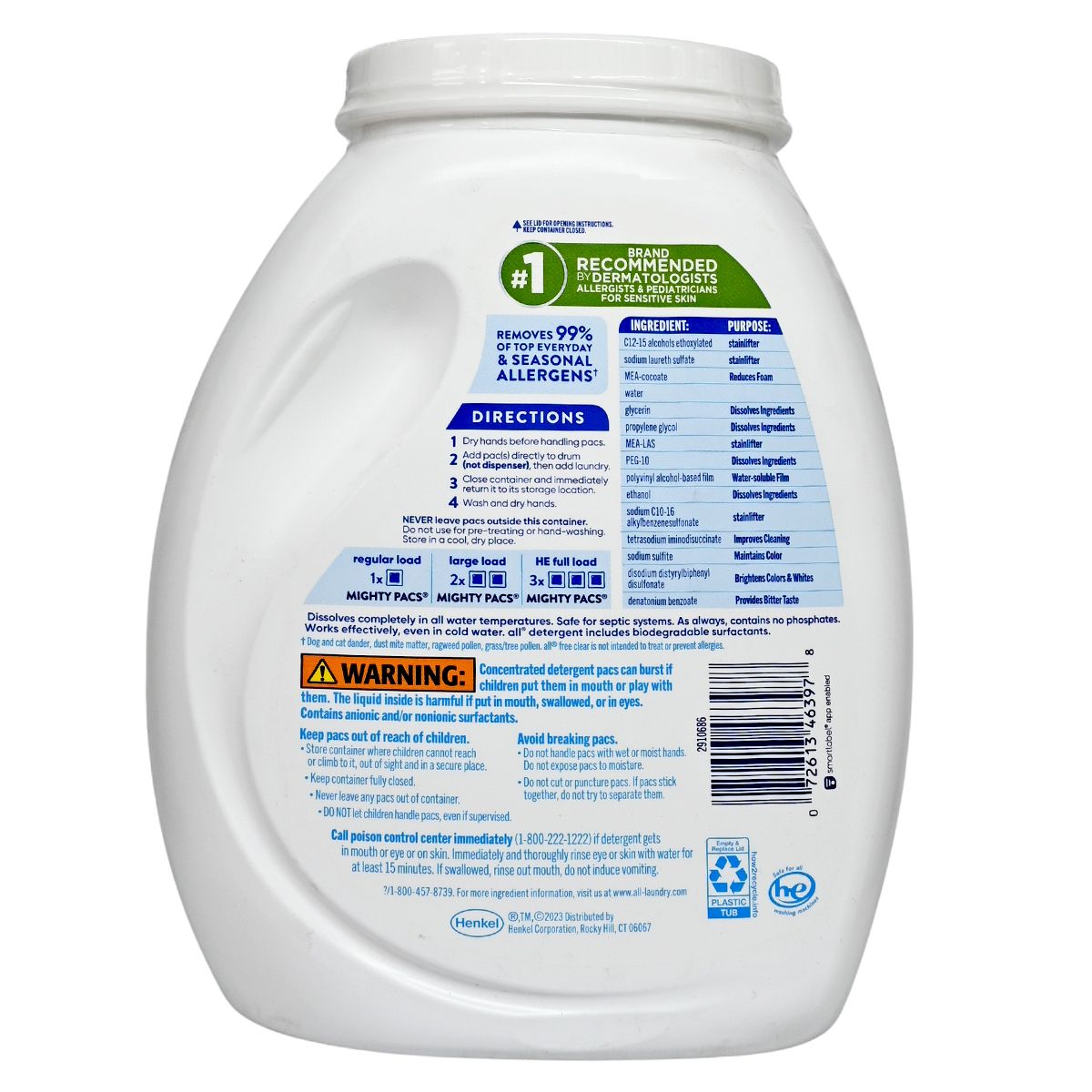 all free clear MIGHTY PACS 無香無色素洗衣凝珠 (120粒) Laundry Capsule & Ball Laundry Balls 圖2