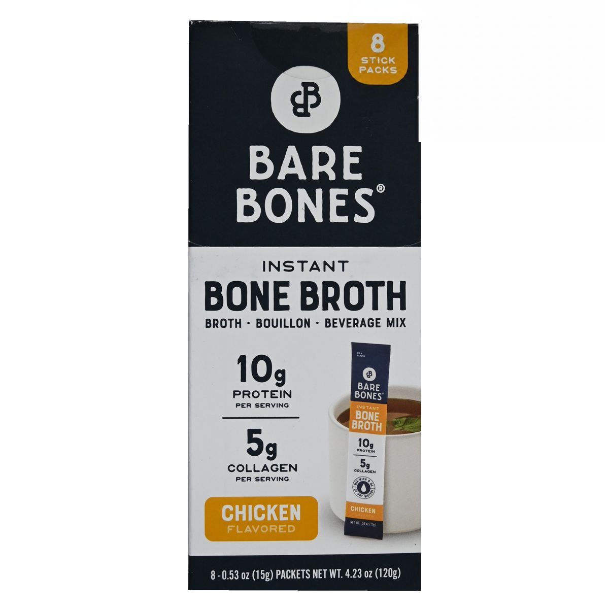 Other Brands BARE BONES – 高蛋白即溶雞骨湯粉15g x 8包 [120g] Powder Drinks Energy Drinks 圖1