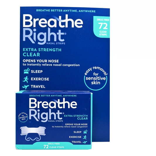 Breathe Right 緩解鼻塞鼻貼(特強型)[敏感肌膚] 透明色72條(00542-G) Health Accessories Ear Nose & Throat Medicine 圖1