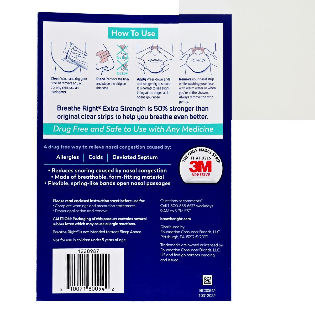 Breathe Right 緩解鼻塞鼻貼(特強型)[敏感肌膚] 透明色72條(00542-G) Health Accessories Ear Nose & Throat Medicine 圖2