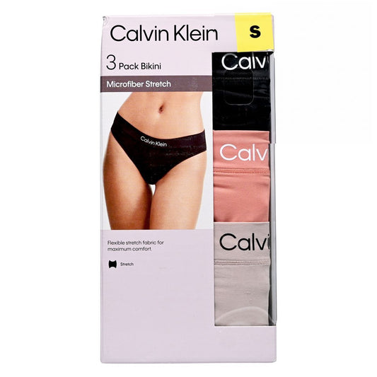 Calvin Klein 女士3件套裝比基尼內褲 [1 套] S 碼 [超細纖維彈性布料] Lingerie 圖1