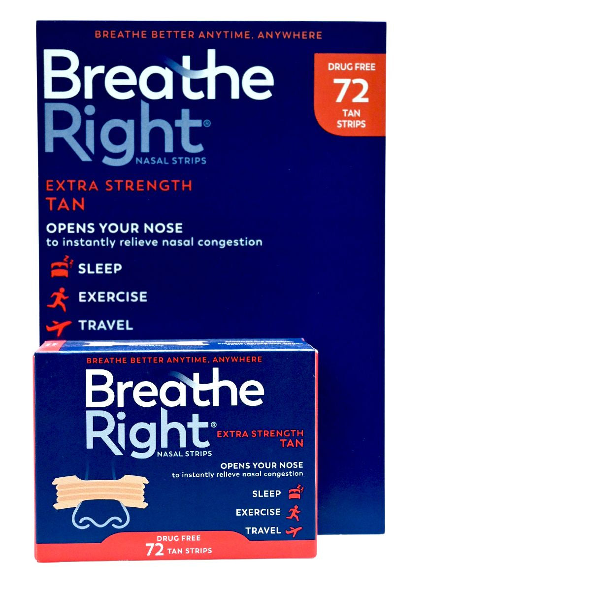 Breathe Right - [NEW PACKING]緩解鼻塞鼻貼(特強型)棕褐色72條(00559-R)(平行進口)