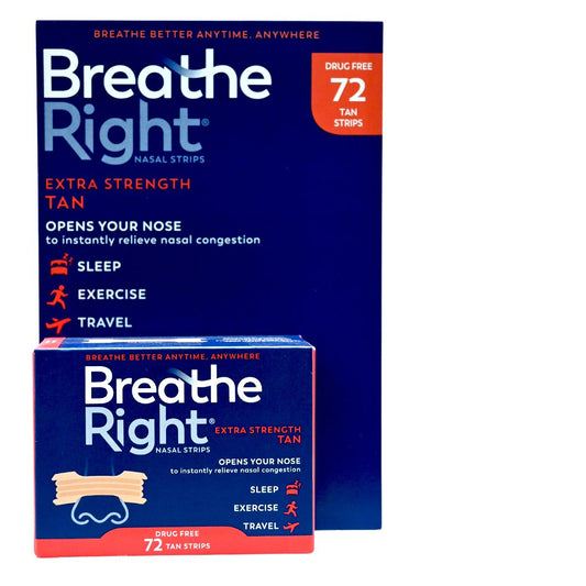 Breathe Right - [NEW PACKING]緩解鼻塞鼻貼(特強型)棕褐色72條(00559-R)(平行進口)