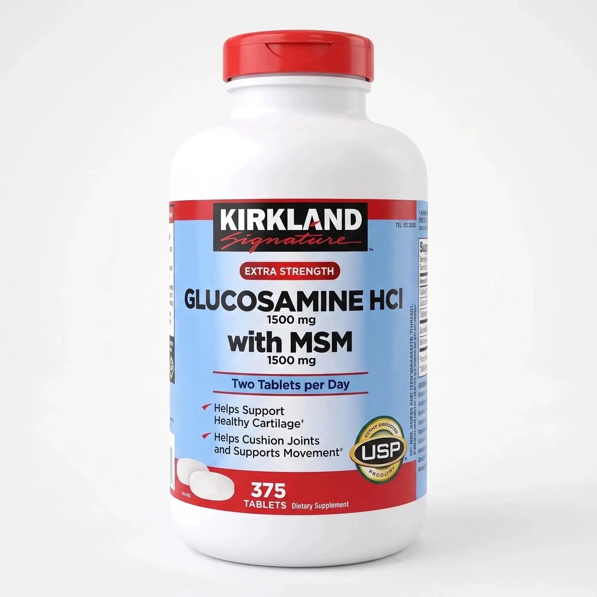 Kirkland Signature Extra Strength Glucosamine HCl with MSM, 375 tablets bottle