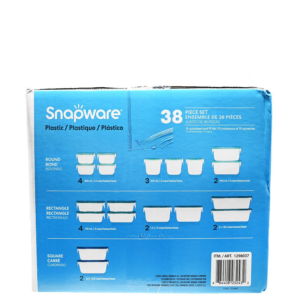 Snapware®️ - (美國製造) 塑料食品儲存盒套裝 38 件（密封和防漏）(平行進口)( 32432)