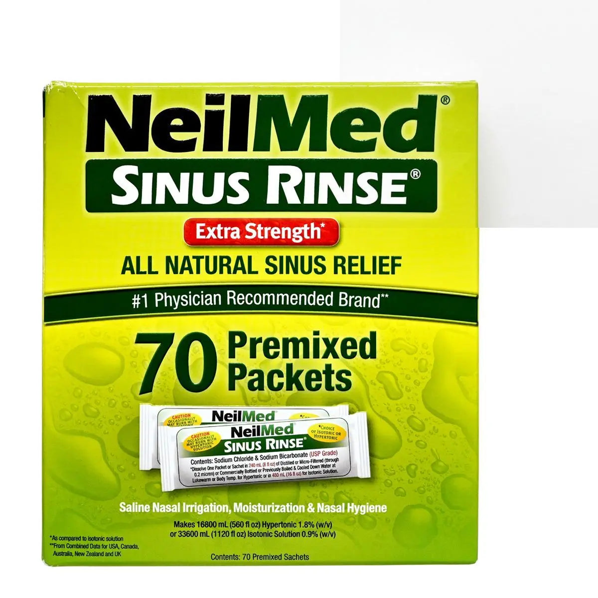 NeilMed 全天然特強高滲透鼻腔沖洗劑（70包預混粉劑） Instrument Cleaners & Disinfectants Rehabilitation Accessories Ear Nose & Throat Medicine 圖1