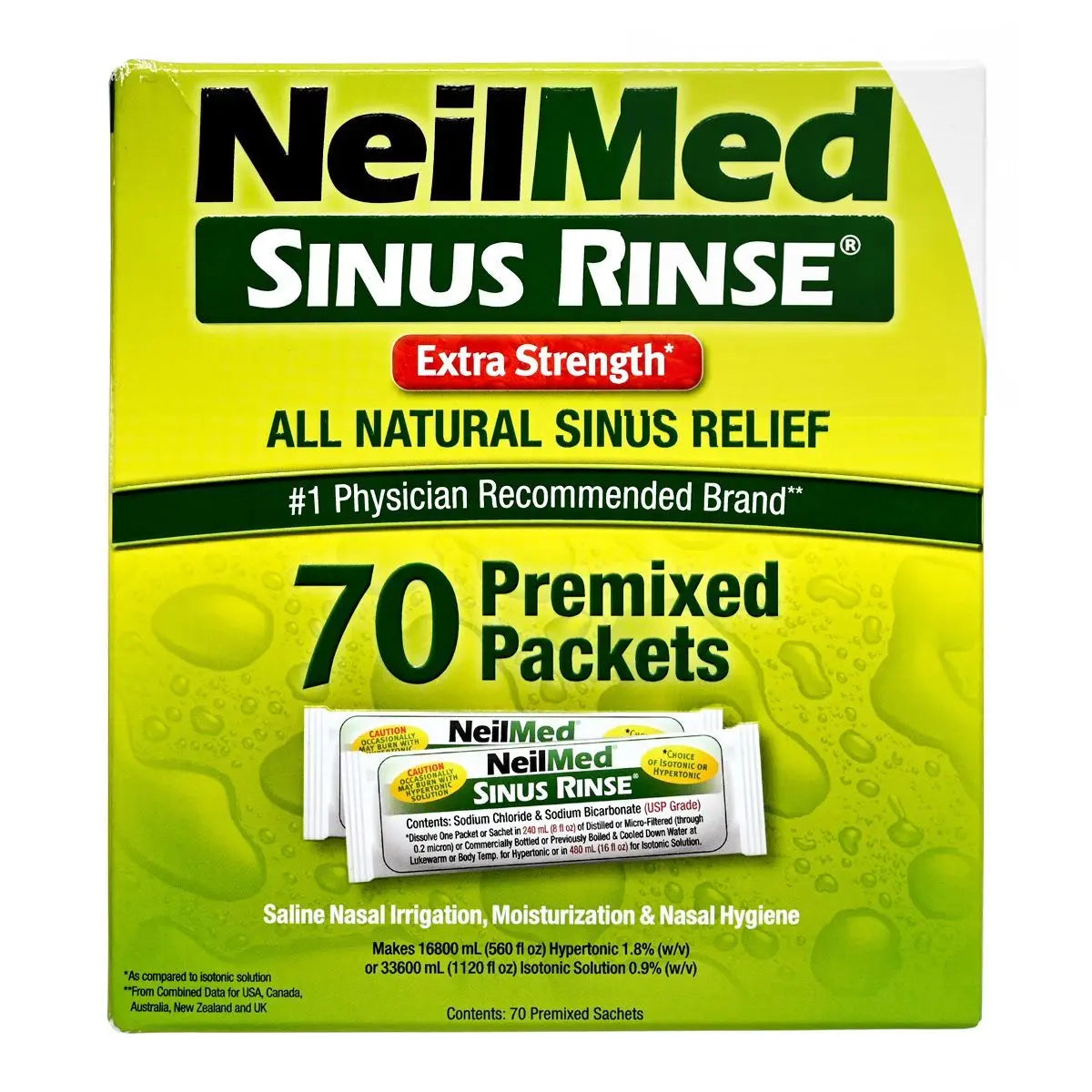 NeilMed 全天然特強高滲透鼻腔沖洗劑（70包預混粉劑） Instrument Cleaners & Disinfectants Rehabilitation Accessories Ear Nose & Throat Medicine 圖2