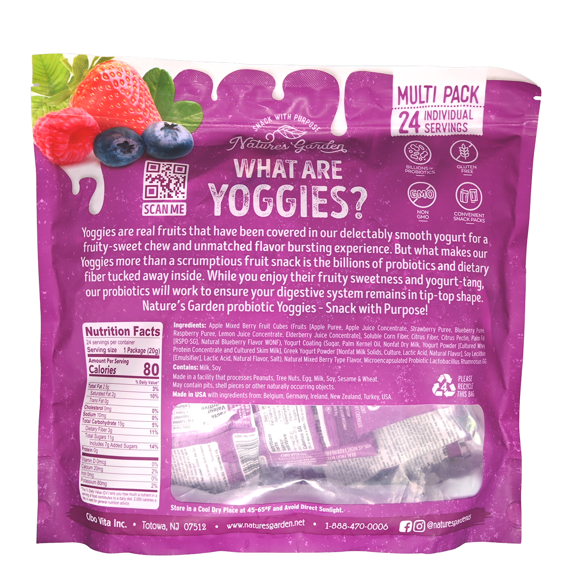 Nature's Garden 益生菌莓果乳酪波波 24袋 x 20g [480g] Dried Fruits 圖2