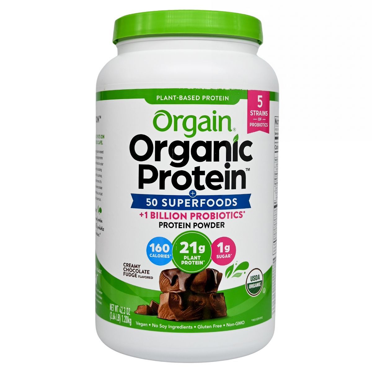 Orgain 有機素食植物蛋白粉 + 50種超級食物 + 益生菌（朱古力味）1.2kg Powder Drinks Protein Powder 圖1