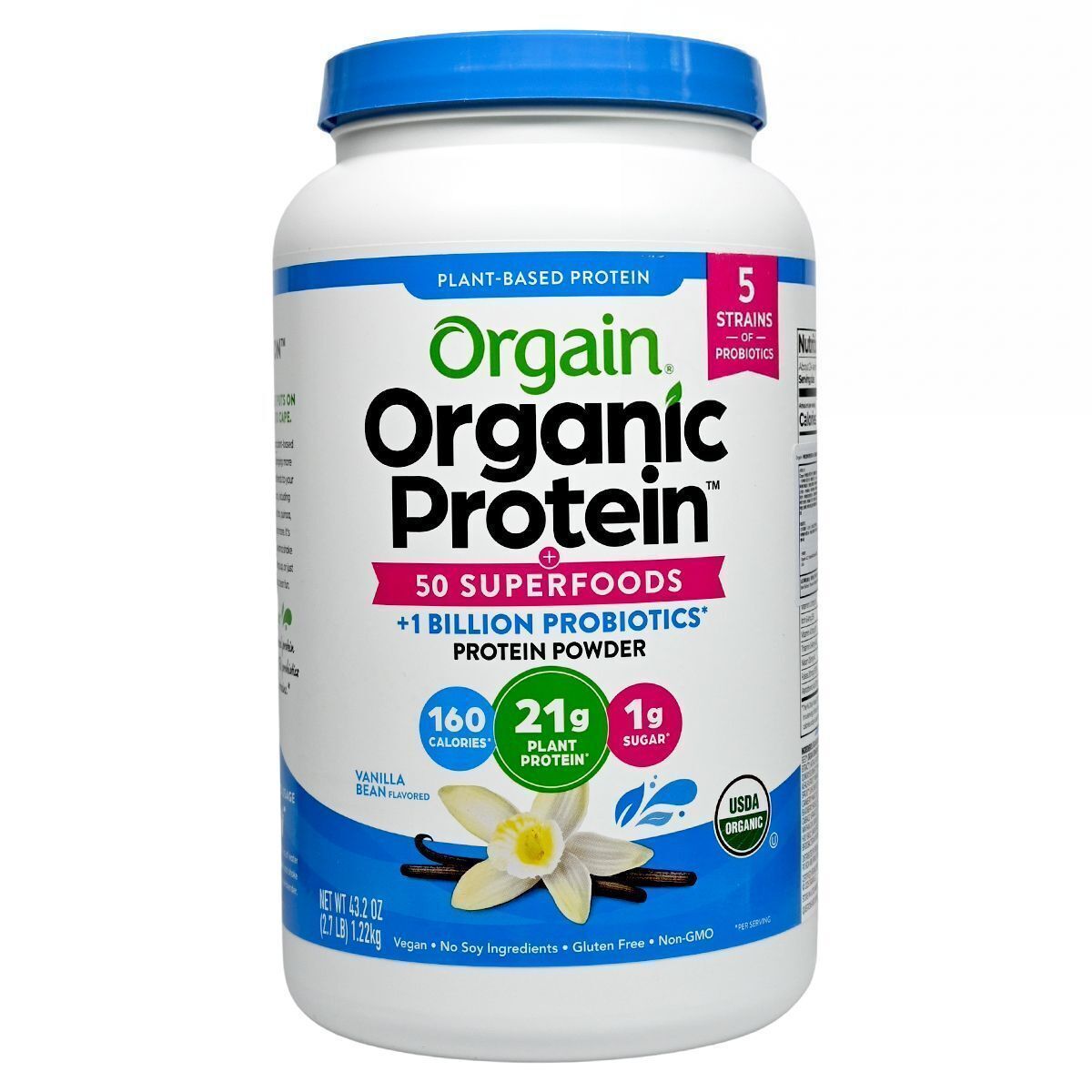 Orgain Organic Protein™有機素食植物蛋白粉+50種超級食品(雲呢拿味)1.22kg Powder Drinks Protein Powder 圖1