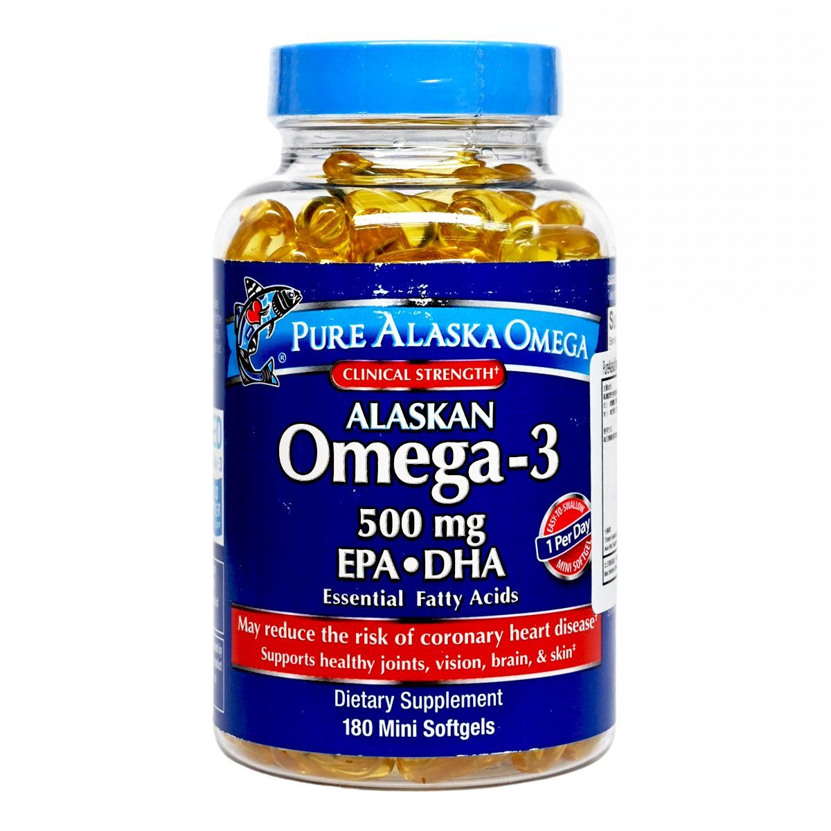 PURE ALASKA OMEGA 臨床級阿拉斯加Omega-3 [500mg] 180粒迷你軟膠囊 底 Bones & Joints Brain Health Eye Supplement 圖1