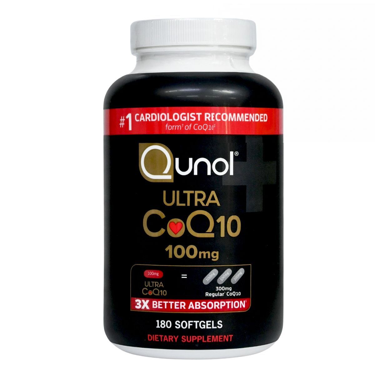Qunol 超級輔酶Q10 100mg 180 粒 [新舊包裝隨機發貨] (898440001295)到期日:27年12月 Cardiovascular 圖1