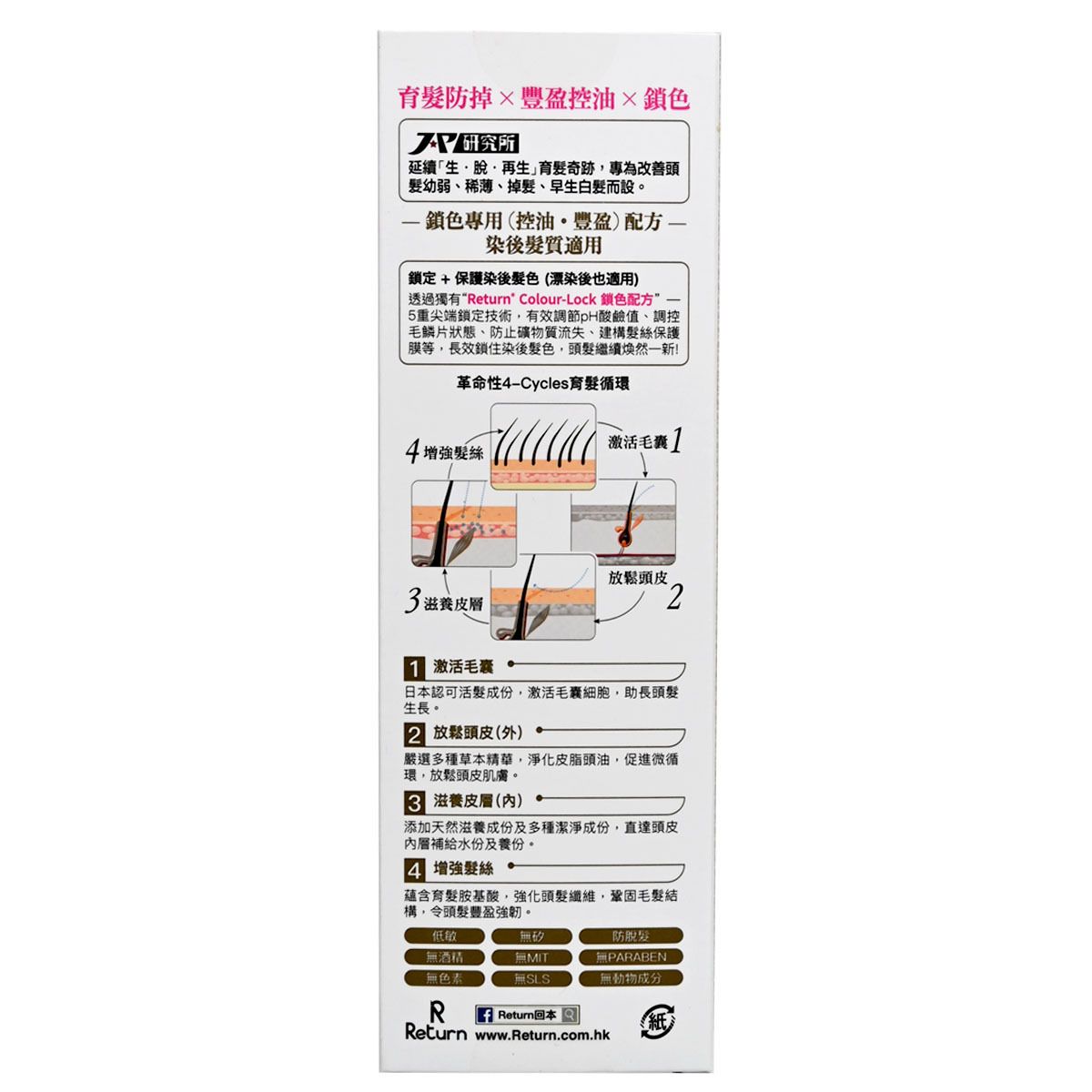 Return 防脫育髮洗髮露 (鎖色專用 + 控油配方) 480ml Shampoo Shampoo 圖3