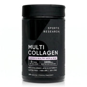 Sports Research Multi Collagen supplement bottle, 180 capsules for hair and skin health