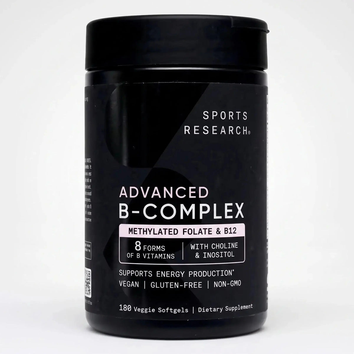 Sports Research Advanced B-Complex dietary supplement, 180 veggie softgels