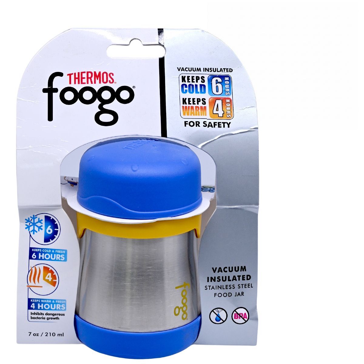 THERMOS [纸包装有皱纹](藍色)foogo真空不銹鋼保溫食物壺 7oz/210ml Thermos Food Jars 圖1
