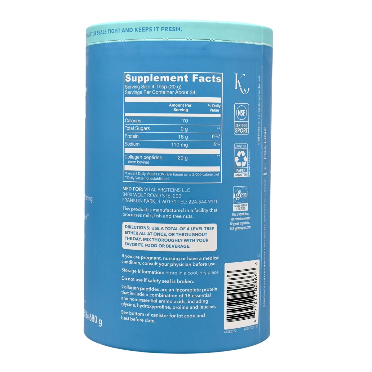 VITAL PROTEINS [新包裝]膠原蛋白肽 - 原味 680g(生酮友好) Beauty Supplement 圖2