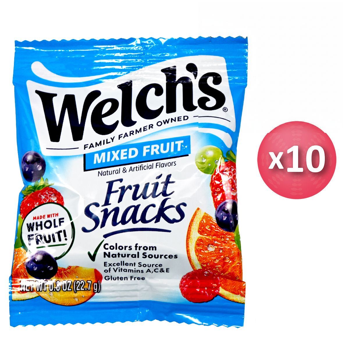 Welch's [X10] 純天然果汁多種維他命水果軟糖10小包X22g [ ] Fruit Candy Chupa Chups & Lollipops 圖1