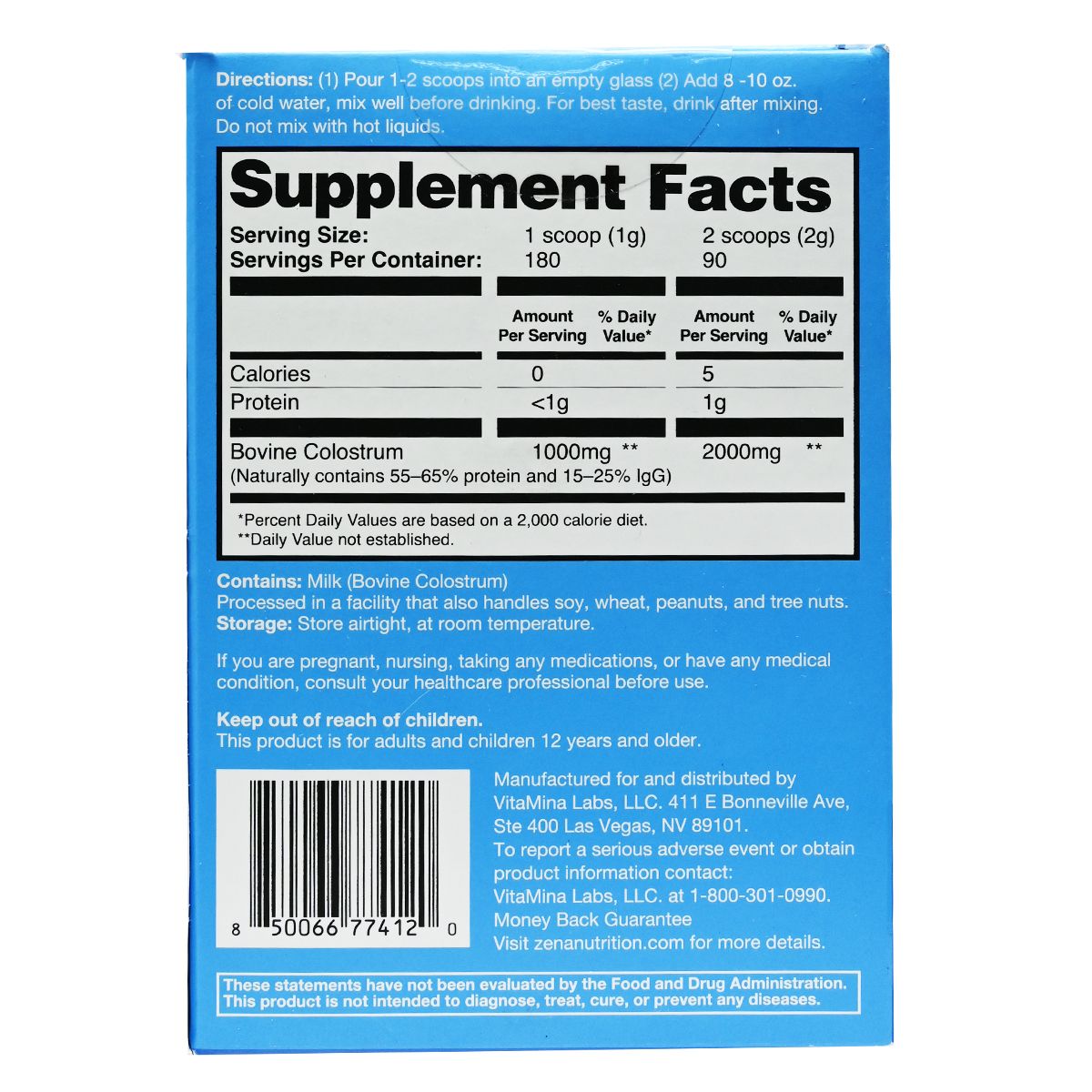 zena greens Zena Nutrition - 純牛初乳粉 2000mg [無味] 180g 底 Immunity Digestive 圖5