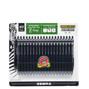 Zebra 斑馬牌 - ZEBRA 伸縮圓珠原子筆 Z-Grip40支1.0mm-(黑色)(平行進口) (22109)