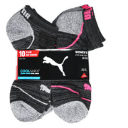 PUMA - 女子 CoolMax 吸濕排汗襪 短筒襪 10對裝 (23.5cm - 27.1cm)(灰綠/灰粉紅/灰)[超值裝] (平行進口) (68925)