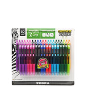 Zebra 斑馬牌 - ZEBRA 伸縮圓珠原子筆 Z-Grip 40支1.0mm -（什錦時尚顏色）(平行進口) (23106)